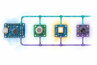 Watercolor memory aid: I²C devices share a bus and respond by address.