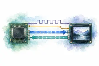 Watercolor memory aid: SPI exchanges data in both directions with a shared clock.