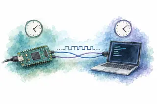 Watercolor memory aid: UART links two devices that each use their own clock.
